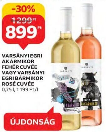 Auchan Varsányi egri akármikor fehér cuvée stb. 0,75 l ajánlat