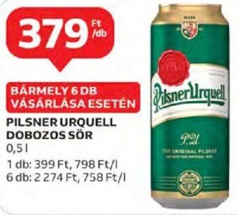 Auchan Pilsner Urquell dobozos sör 0,5 l ajánlat