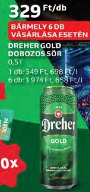 Dreher Gold dobozos sör 0,5 l