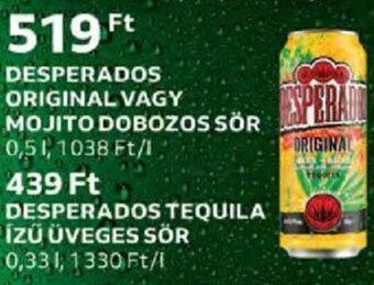 Desperados Original vagy mojito dobozos sör 0,5 l