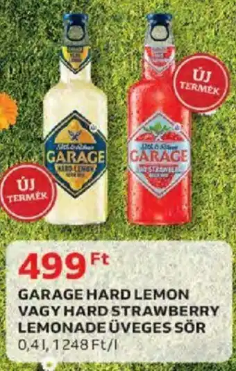 Auchan Garage hard lemon vagy hard strawberry lemonade üveges sör 0,4 l ajánlat