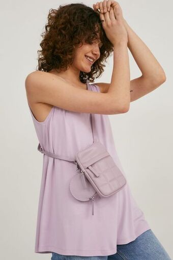 Set - phone bag and purse - faux leather - 2 piece
