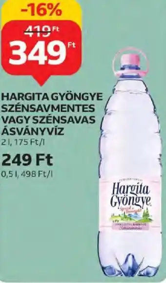 Auchan Hargita Gyöngye szénsavmentes vagy szénsavas ásványvíz 2 l ajánlat