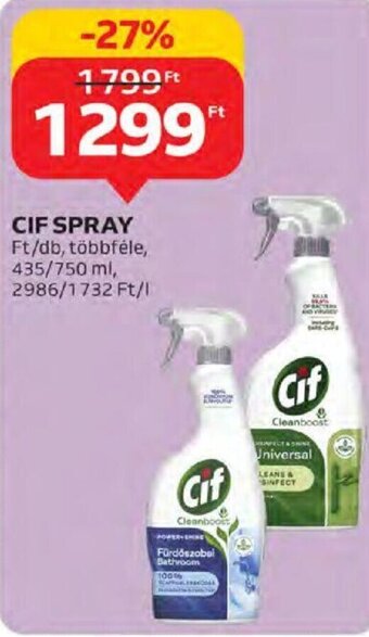 Auchan Cif Spray 435 / 750 ml ajánlat