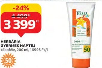 Auchan Herbária Gyermek naptej 200 ml ajánlat