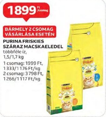 Auchan Purina friskies száraz macskaeledel 1,5 / 1,7 kg ajánlat