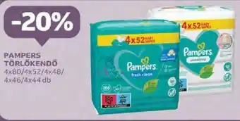 Auchan Pampers törlőkendő 4 x 44 - 4 x 80 db ajánlat