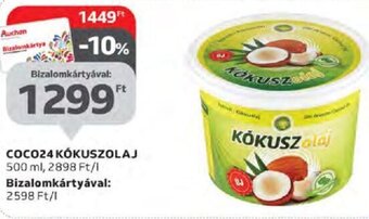 Auchan Coco24 kókuszolaj 500 ml ajánlat