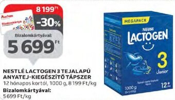 Auchan Nestlé Lactogen 3 tejalapú anyatej-kiegészítő tápszer 1000 g ajánlat