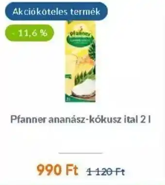 EcoFamily Pfanner ananász-kókusz ital 2 l ajánlat