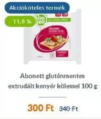 Abonett gluténmentes extrudált kenyér kölessel 100 g