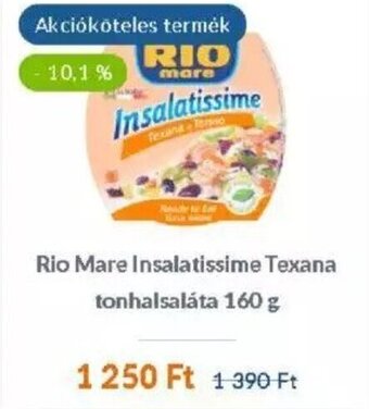 EcoFamily Rio Mare Insalatissime Texana tonhalsaláta 160 g ajánlat