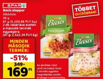 Spar Basis alappor 38 / 67 g ajánlat