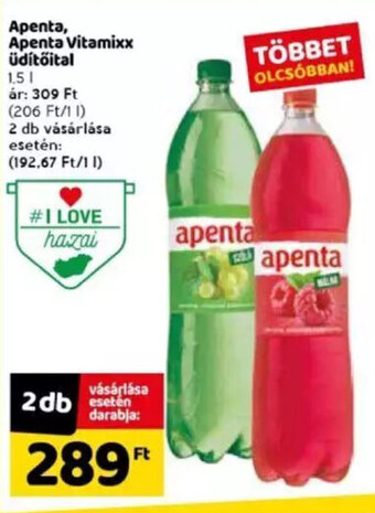 Spar Apenta, Apenta Vitamixx üdítőital 1,5 l ajánlat