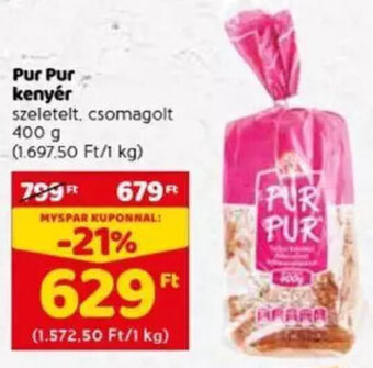 Spar Pur Pur kenyér 400 g ajánlat