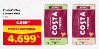 Spar Costa Coffee szemes kávé 1 kg ajánlat