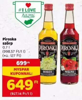 Spar Piroska szörp 0,7 l ajánlat