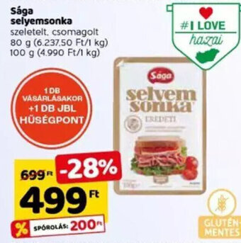 Spar Sága selyemsonka 80 / 100 g ajánlat