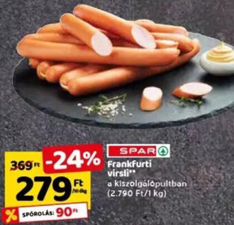 Spar Spar Frankfurti virsli 10 dkg ajánlat