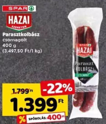 Spar Spar Parasztkolbász 400 g ajánlat
