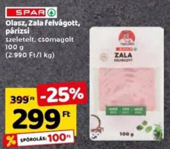 Spar Spar Olasz, Zala felvágott, párizsi 100 g ajánlat