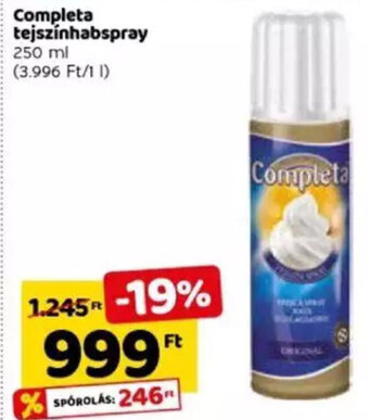 Spar Completa tejszínhabspray 250 ml ajánlat
