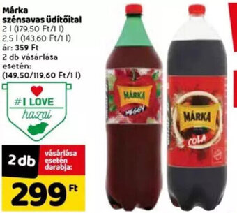 Spar Márka szénsavas üdítőital 2 / 2,5 l ajánlat