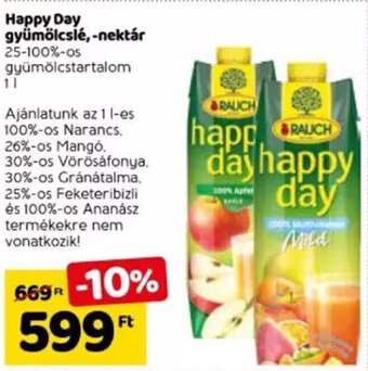 Spar Happy Day gyümölcslé, -nektár 1 l ajánlat