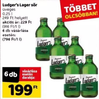 Spar Ludger's Lager sör 0,25 l ajánlat