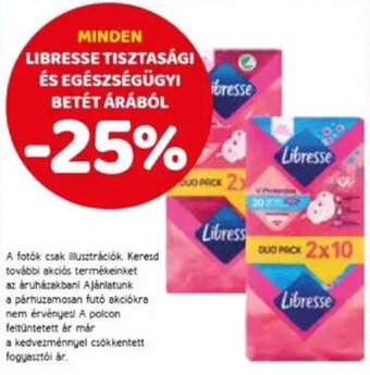 Spar Minden Libresse tisztasági és egészségügyi betét árából ajánlat