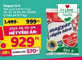 Spar Magyar túró 450 g ajánlat
