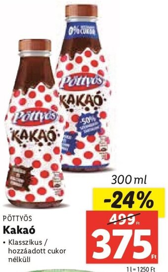Lidl Pöttyös Kakaó 300 ml ajánlat