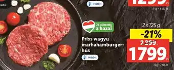 Friss wagyu marhahamburger- hús 2 x 125 g