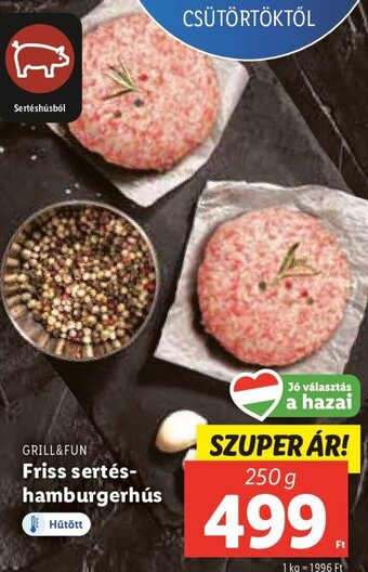 Lidl Grill&Fun Friss sertés-hamburgerhús 250 g ajánlat
