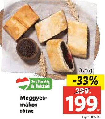 Lidl Meggyes-mákos rétes 105 g ajánlat