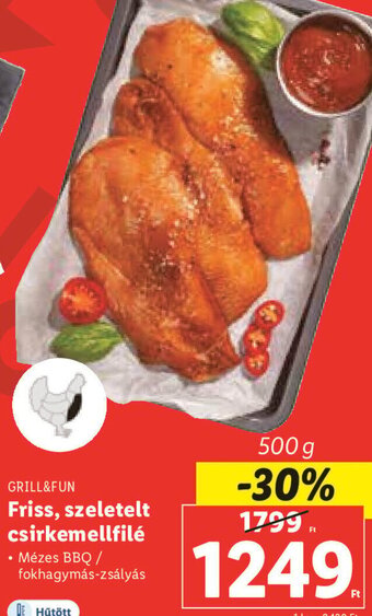 Lidl Grill&Fun Friss, szeletelt csirkemellfilé 500 g ajánlat
