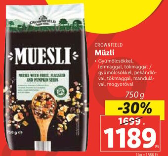 Lidl Crownfield Müzli 750 g ajánlat