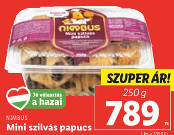 Lidl Nimbus Mini szilvás papucs 250 g ajánlat
