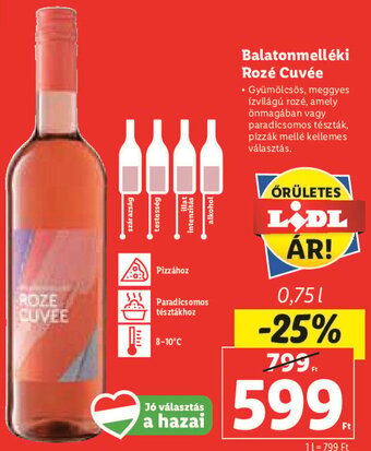 Balatonmelléki Rozé Cuvée 0,75 l