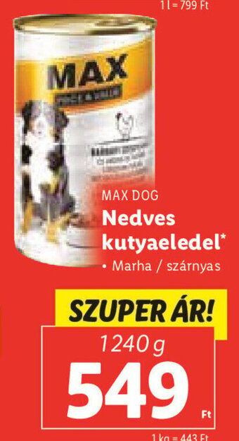 Lidl Max Dog Nedves kutyaeledel 1240 g ajánlat