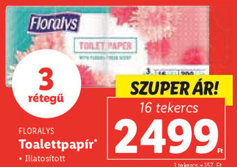 Lidl Floralys Toalettpapír 16 tekercs ajánlat