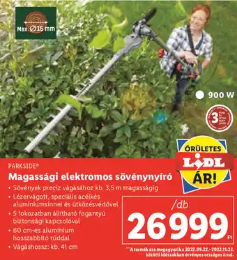 Lidl Parkside Magassági elektromos sövénynyíró 1 db ajánlat