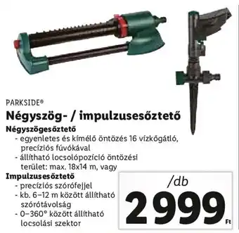 Lidl Parkside Négyszög- / impulzusesőztető 1 db ajánlat