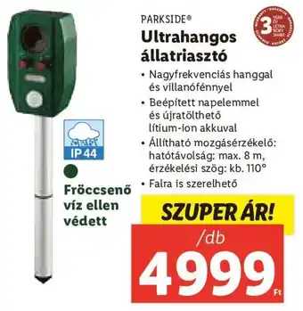 Lidl Parkside Ultrahangos állatriasztó 1 db ajánlat
