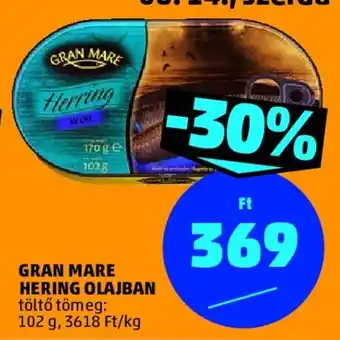 PENNY Gran Mare Herring olajban 102 g ajánlat