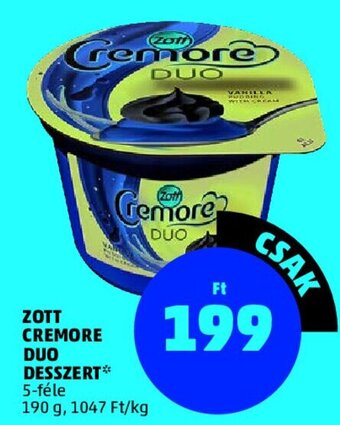 PENNY Zott cremore duo desszert 190 g ajánlat