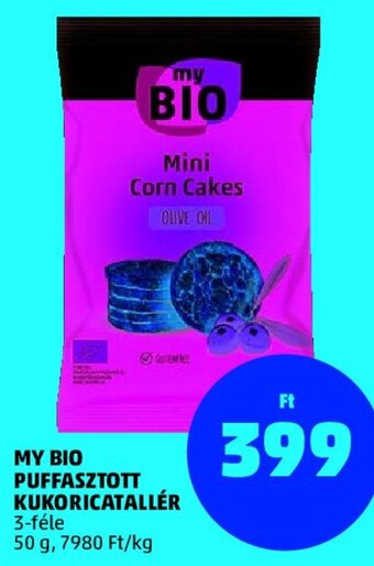 PENNY My Bio puffasztott kukoricatallér 50 g ajánlat