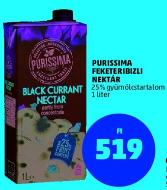 PENNY Purissima Feketeribizli nektár 1 l ajánlat
