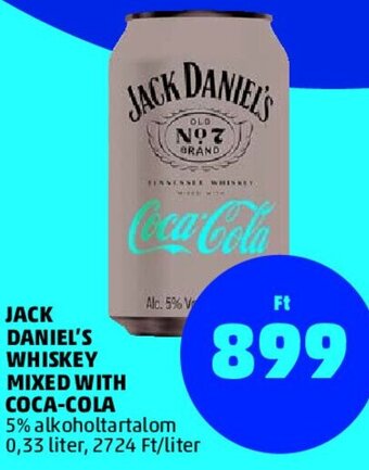 PENNY Jack Daniel's whiskey mixed with Coca-Cola 0,33 l ajánlat