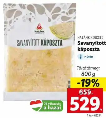 Lidl Hazánk Kincsei Savanyított káposzta 800 g ajánlat